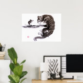猫とマウスがスミエ絵画の ポスター (ホームオフィス)