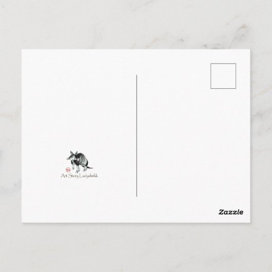 猫とマウスがスミエ絵画の ポストカード (裏面)