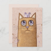 猫とマウスのイラストレーション ポストカード (正面/裏面)