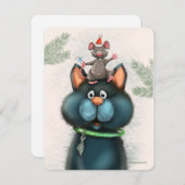 猫とマウスのクリスマスカード シーズンカード (正面/裏面)
