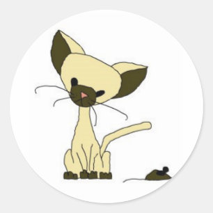 猫とマウスのステッカー – Mouser (Meet the Mews) ラウンドシール