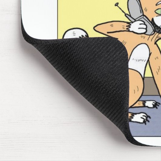 猫とマウスのディナーおもしろいウェア漫画のギフト&ティー マウスパッド (コーナー)