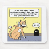 猫とマウスのディナーおもしろいウェア漫画のギフト&ティー マウスパッド (正面)