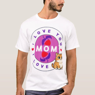 猫とママのデザインTシャツ Tシャツ