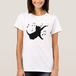 猫とミュージカルのシルエット Tシャツ