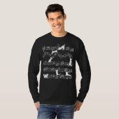 猫とミュージカルノート音楽 Tシャツ (正面フル)