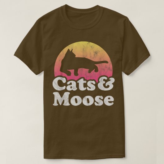 猫とムース男と女 Tシャツ (デザイン正面)