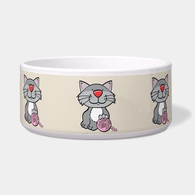 猫とヤーンキャットフード ボウル (正面)