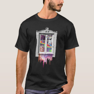 猫とユニコーンの宇宙ミーム Tシャツ