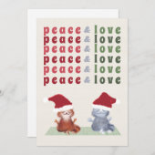 猫とヨガおもしろい瞑想かわいいクリスマス シーズンカード (正面/裏面)