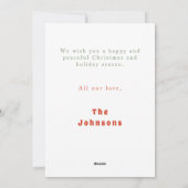 猫とヨガおもしろい瞑想かわいいクリスマス シーズンカード (裏面)