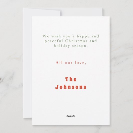 猫とヨガおもしろい瞑想かわいいクリスマス シーズンカード (裏面)