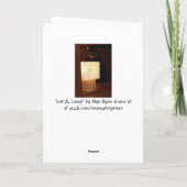 猫とランプおもしろいバレンタインまたはロマンチックラバーズカード シーズンカード (裏面)