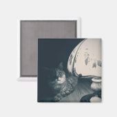 猫とランプのノワールスタイル写真 マグネット (正面/裏面)