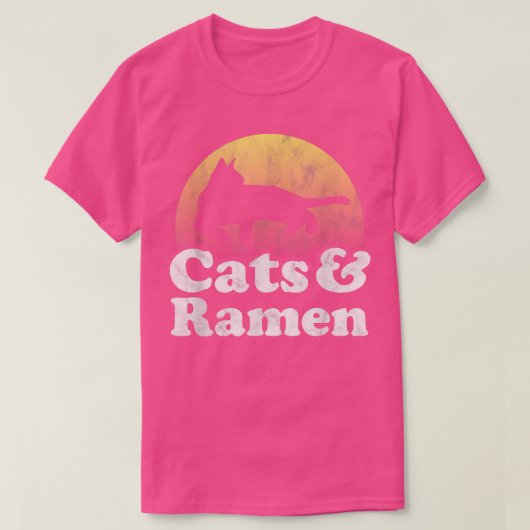 猫とラーメンメンズとメンズ猫とラーメン Tシャツ (デザイン正面)