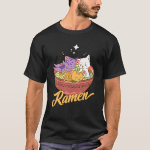 猫とラーメン猫日本のかわいい東京アニメ Tシャツ