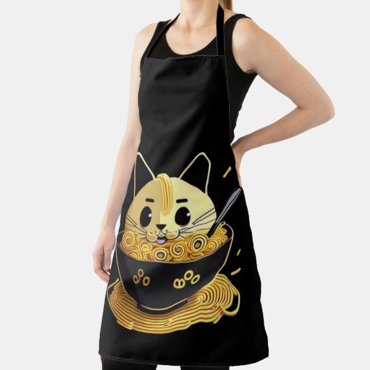 猫とラーメン エプロン (インサイチュ)
