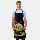猫とラーメン エプロン (着用した状態)