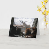 猫とリス カード (黄色い花)