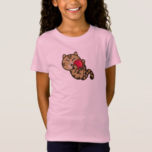 猫とリンゴ Tシャツ (正面)