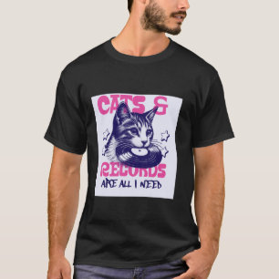 猫とレコード 必要なのはこれだけ レトロ ヴィンテージ 子猫 M Tシャツ