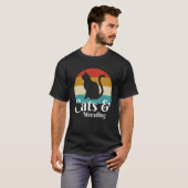 猫とレスリング Tシャツ (正面フル)