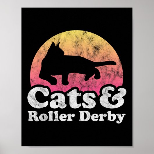 猫とローラダービーのメンズや女性の猫 ポスター (正面)
