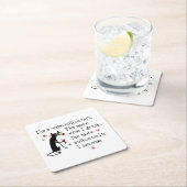 猫とワインおもしろい引用文 スクエアペーパーコースター (インサイチュ)