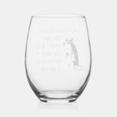 猫とワインおもしろい引用文 ステムなしワイングラス (裏面)