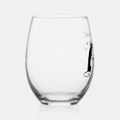 猫とワインおもしろい引用文 ステムなしワイングラス (右)