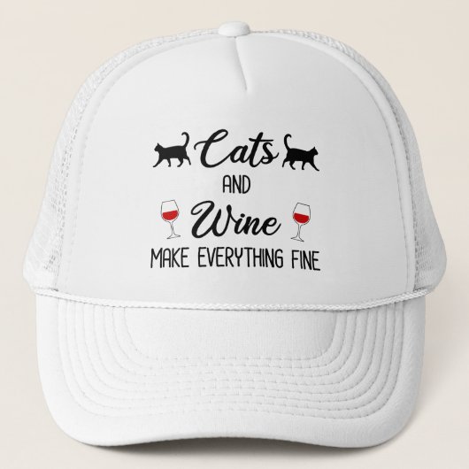 猫とワインがすべてを作素晴らしる キャップ (正面)