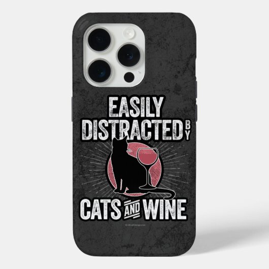 猫とワインのケースメイトiPhonに簡単に気を取られる Case-Mate iPhoneケース (裏面)