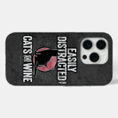 猫とワインのケースメイトiPhonに簡単に気を取られる Case-Mate iPhoneケース (裏面 (横))