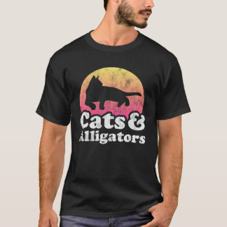 猫とワニ 男性 女性 少年向けワニ Tシャツ