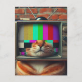 猫とヴィンテージ顔 ポストカード (正面)