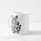 猫と一緒が最高なマグカップ|私たちはみんなマグカップです コーヒーマグカップ (正面左)