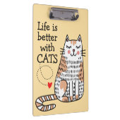猫と一緒が最高の人生 ドゥードル クリップボード (右)
