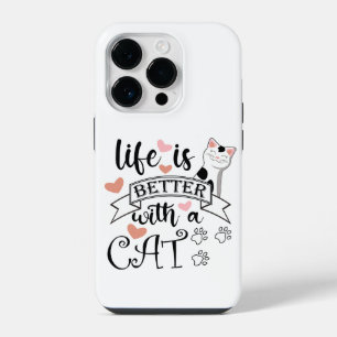 猫と一緒が最高の人生 iPhone 14 PROケース