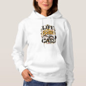 猫と一緒が最高の人生Tシャツ パーカ (正面)