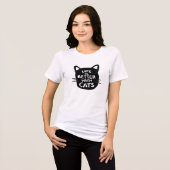 猫と一緒が最高 トライブレンドＴシャツ (正面全面)