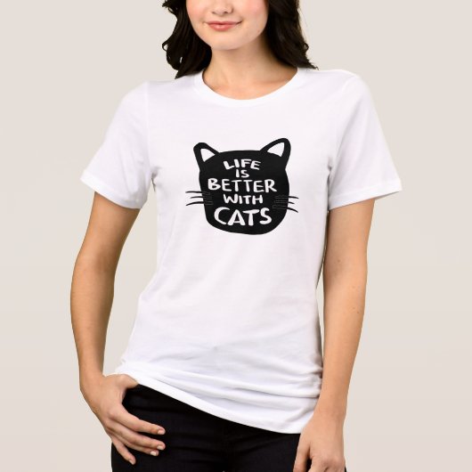 猫と一緒が最高 トライブレンドＴシャツ (正面)