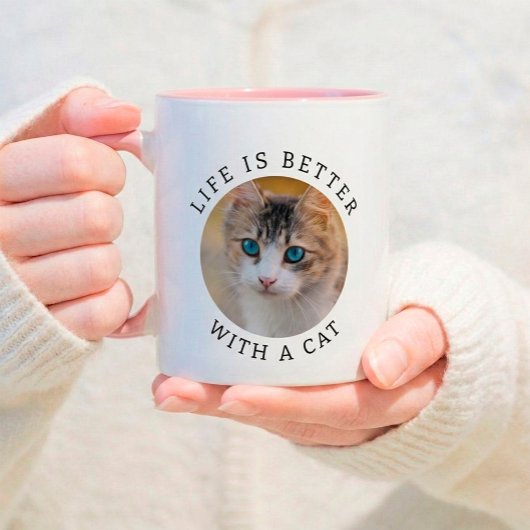 猫と一緒が最高！猫の写真と名前を追加 マグカップ