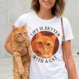 猫と一緒が最高 猫の写真入りパーソナライズグッズ Tシャツ