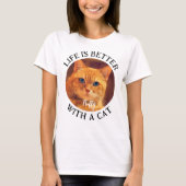 猫と一緒が最高 猫の写真入りパーソナライズグッズ Tシャツ (正面)