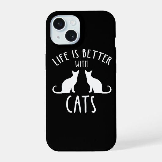 猫と一緒が最高 iPhone 15ケース (裏面)
