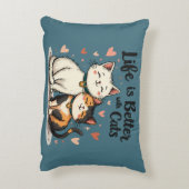 猫と一緒なら人生はもっと素敵 ネコちゃんの可愛い世界 アクセントクッション (裏面(縦))