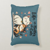 猫と一緒なら人生はもっと素敵 ネコちゃんの可愛い世界 アクセントクッション (正面(垂直))