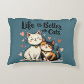 猫と一緒なら人生はもっと素敵 ネコちゃんの可愛い世界 アクセントクッション (裏面)