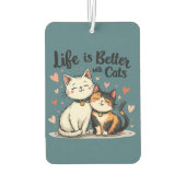 猫と一緒なら人生はもっと素敵 ネコちゃんの可愛い世界 カーエアーフレッシュナー (裏面)