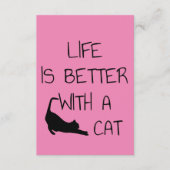 猫と一緒なら人生はもっと素敵 - 猫好きのためのグッズ エンクロージャーカード (正面)